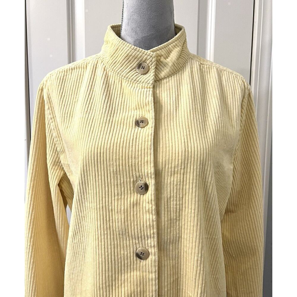 Chadwicks Women’s High Neck Corduroy Shacket Jacket L LS Button Up Cottage - Picture 2 of 8